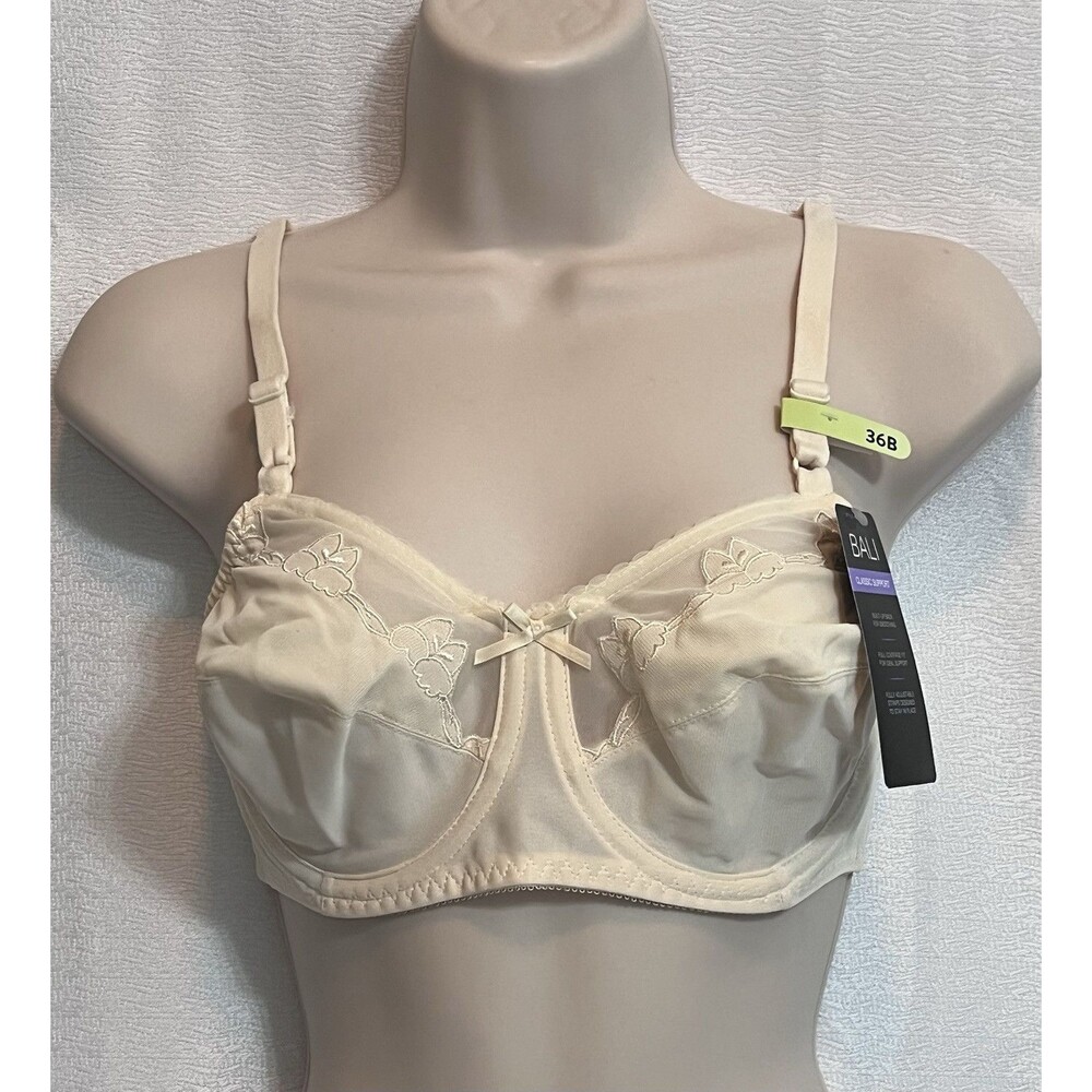 NWT Bali Classic Support Underwire  0180 Full Coverage Womens 36B Light Beige